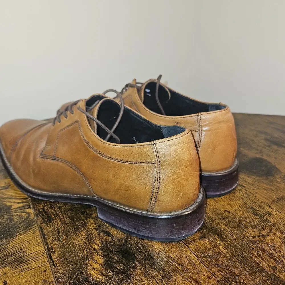 Johnston Murphy J Murphy Novick Brown Leather Cap Toe Derby Shoes Men 13 M 59115